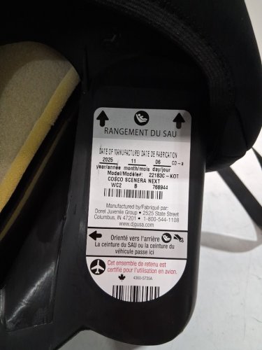 cosco kids scenera 5-point harness infant car seat with cup holder attachment - 40lbs max - black (model: ‎22183CKOT) image 6