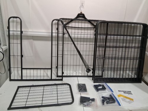 MEDEHOO Heavy Duty Portable Dog Fence/playpen - 8 panels - each panel 31" - 18.7 Sq. FT - black (model: air50) image 4
