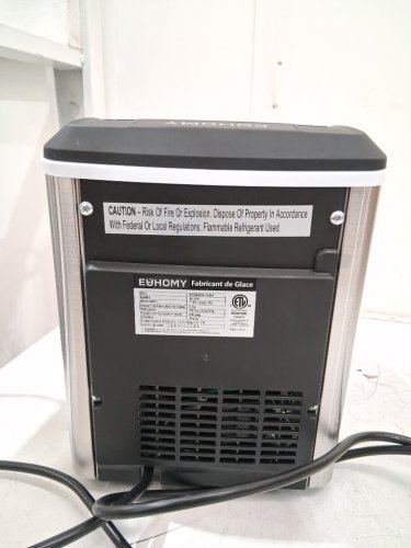 EUHOMY Countertop Ice Maker Machine with Handle, Basket & Scoop - MAKES 26LB Per Day - silver (MODEL: IM-01X/IM008-BSI-CAEH) image 6