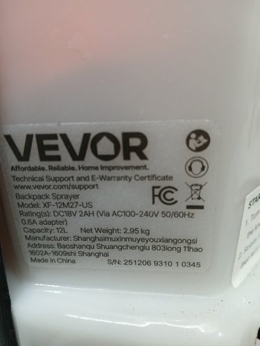 Battery Powered Electric Backpack Sprayer for weeds/garden/outdoors - 3.2 Gal - 0-90psi - White (model: xf-12m27-us) image 6