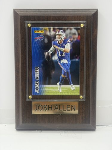 JOSH ALLEN PANINI CARD ON WOODEN PLAQUE image 3