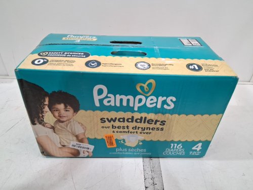 116pk pampers swaddlers disposable diapers - size 4 (15-34lbs) image 2