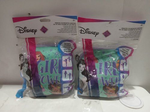 2 DISNEY princess Girl power WEIGHTED SAND BAG - 2lbs each image 3