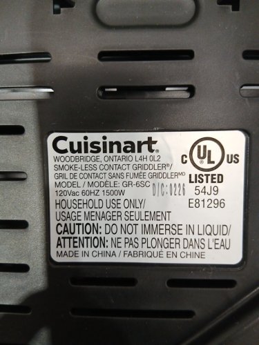 Cuisinart Contact Griddler LCD DISPLAY WITH SEAR FUNCTION & Smoke-Less Mode - 1500w - SILVER (MODEL: GR-6SC) image 11