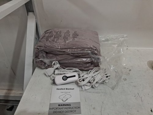 Heated Blanket Electric Throw Soft Flannel, 10 Hours Timer, Auto-off & 5 Heating Levels, Dual Control - 84" x 90" Queen Size - Beige (model: wdj-eba-bl-qf) image 3