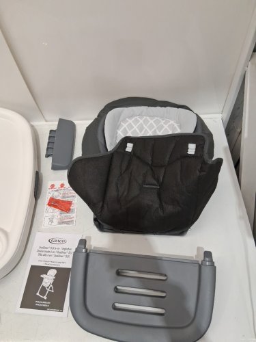 graco duodiner dlx 6-in-1 reclining adjustable height highchair with 6 growing stages - can seat 2 kids at once - 40lb max weight - allister grey (model: 2111217) image 7