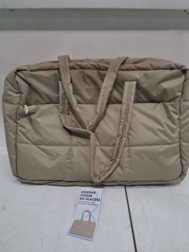 keep cool soft insulated cooler tote bag - 48L - 23" x 15" x 7" - greenish beige (model: 1994097) image 2