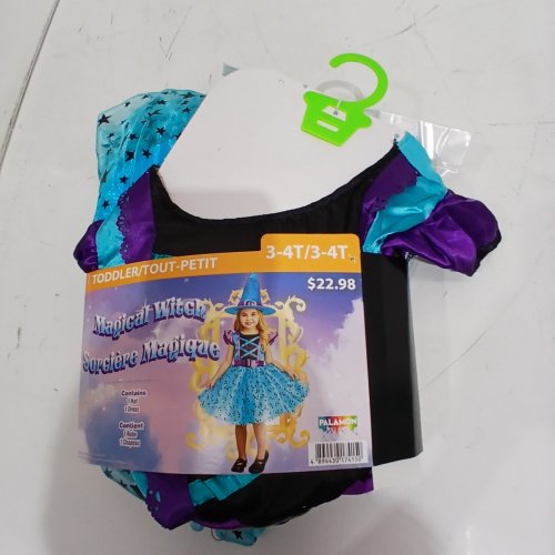 TODDLER MAGICAL WITCH COSTUME (DRESS ONLY)  - 3-4T - BLUE/PURPLE image 3