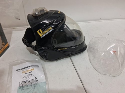 tooliom auto darkening true colour welding mask helmet with light - 4.3" x 3.8" view, 5-9/9-13 darkening shade range, 1/1/1/1 optical clarity rating - black (model: lyg-28800g) image 3