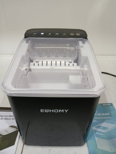EUHOMY SELF-CLEANING BULLET COUNTERTOP ICE MAKER WITH ICE SCOOP - MAKES 27LB PER DAY - BLACK (MODEL: im021-bbl-caeh / IMB1008CA-UL) image 4
