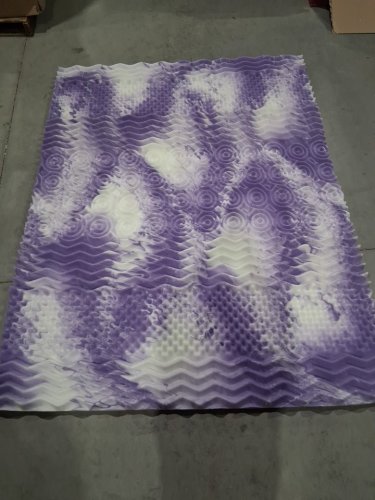7-Zone Gel Infused Egg Crate Foam Mattress Topper - Queen 4" - Purple/White image 4