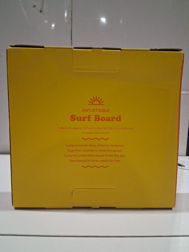 SUN SQUAD INFLATABLE SURF BOARD - 5FT LONG (60"L X 21"W X 5"H) - PASTEL LEAVES image 3