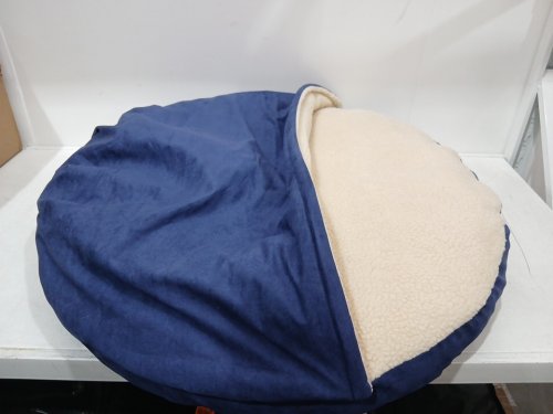 AMAZON BASICS PET CAVE BED With Removable cave Cover- LARGE / 35" X 35" X 13" - BLUE image 3