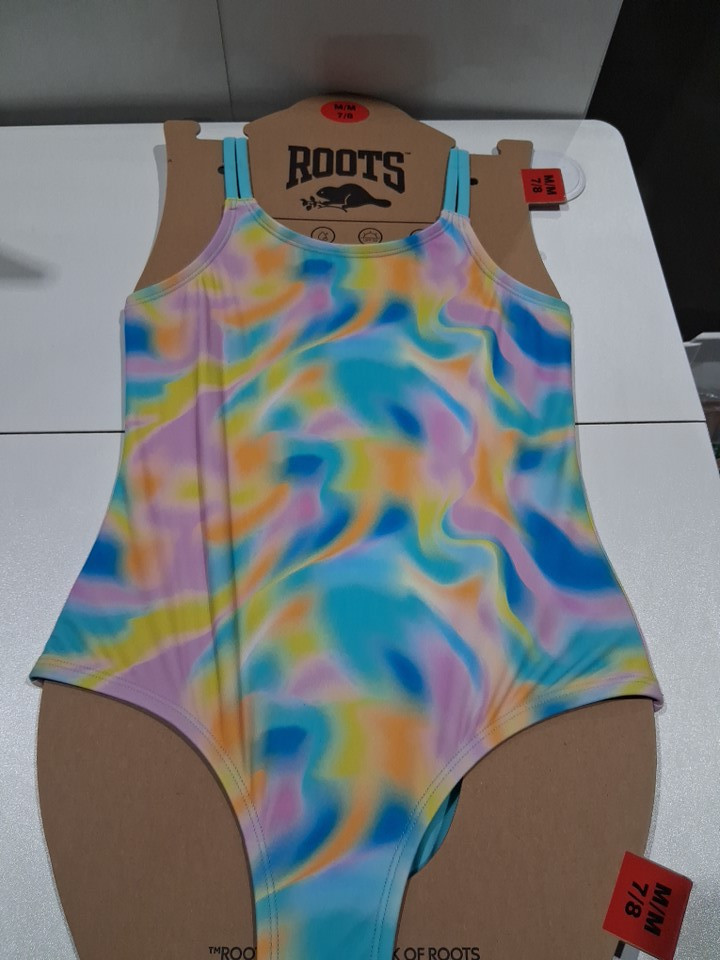 Girl's ROOTS ONE PIECE SWIMSUIT - MEDIUM (7/8) - Multicolour image 2