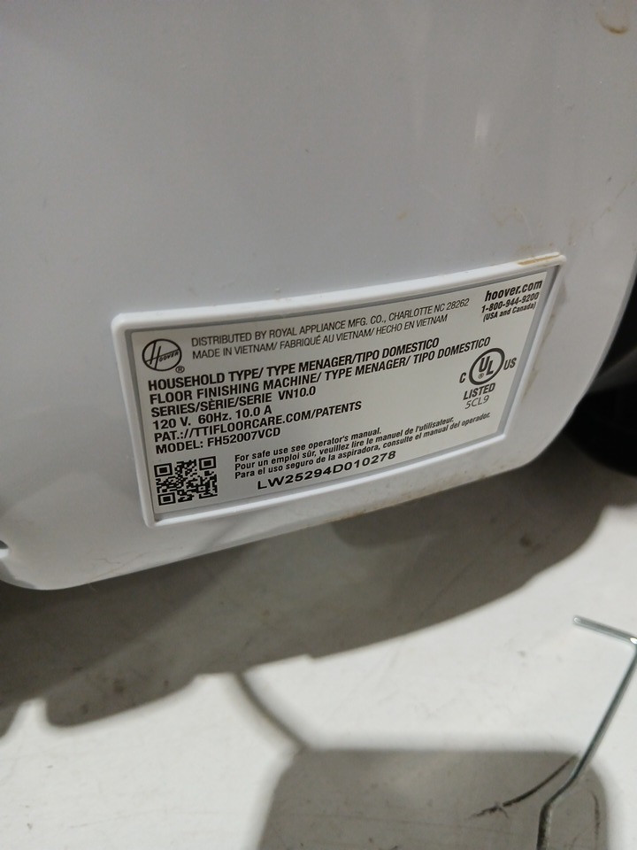 Hoover SmartWash Automatic Upright Carpet Cleaner with IntelliSense Push-Forward, 8ft Hose - white (MODEL: FH52007VCD) image 4