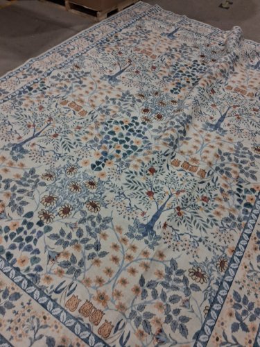 floral vintage forest washable area rug - 8ft x 10ft - blue / orange image 4