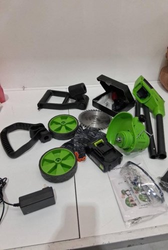 CORDLESS WEED WACKER WITH BATTERY - 3 TYPES OF BLADES - GREEN image 3
