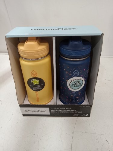 2PK ThermoFlask Stainless Steel Bottle - 16oz - yellow/blue (model: 2880559) image 2