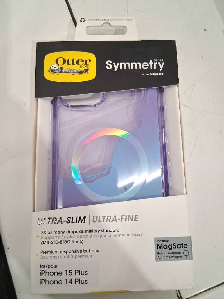 OtterBox Symmetry Series+ iPhone 15 plus Case FOR MAGSAFE - clear/purple (model: 77-94849) image 2