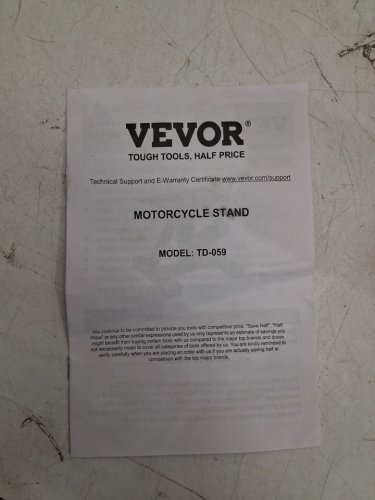 Vevor Dirt Bike / Motorcycle Jack Lift Stand with Hydraulic Operation - 440 lbs Cap - ORANGE /BLACK (MODEL:TD-059) image 5