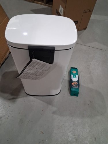 SONGMICS TRASH CAN WITH LID STAINLESS STEEL SMALL WASTE BIN - 8 GALLON - WHITE (MODEL: LTB102W01) image 7