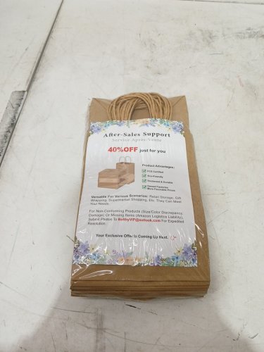 25PK  Bolthy kraft paper bags with handles - SMALL 8" X 3" X 6" - brown image 2