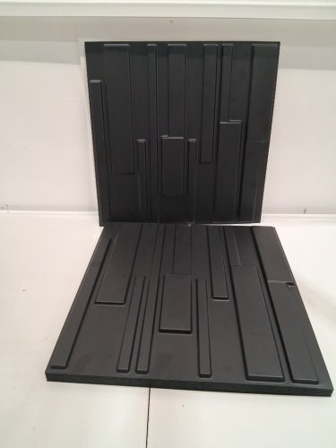 12pk Art3d  PVC 3d wall panels - 20" x 20" - black - (MODEL: A10032BK) image 3