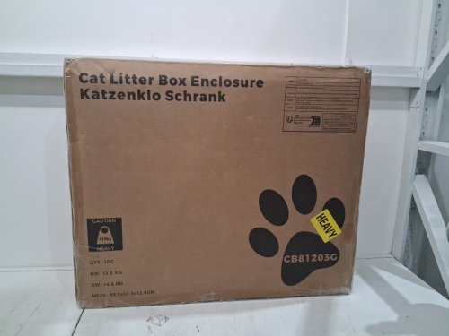 Hzuaneri Cat Litter Box Enclosure - 24" x 23.6" x 19.6" - white (MODEL:cb81203g) image 2