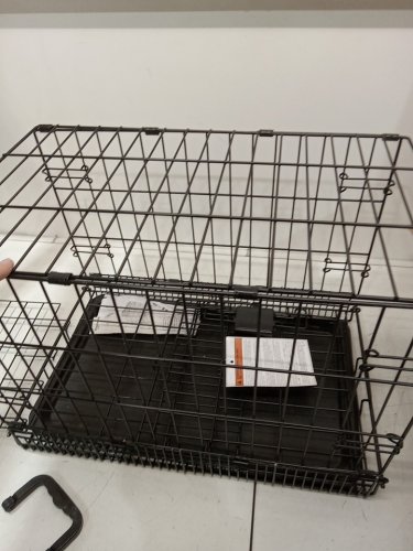 Amazon Basics Foldable Dog Metal Crate Double Door - 24" - black (model: 9001N-24B) image 5