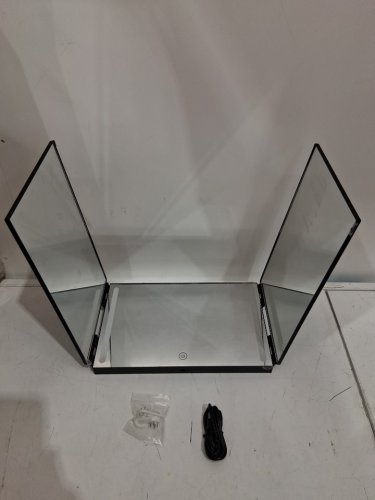 JUSRON 3 Way Mirror for Self Hair Cutting - BLACK image 3