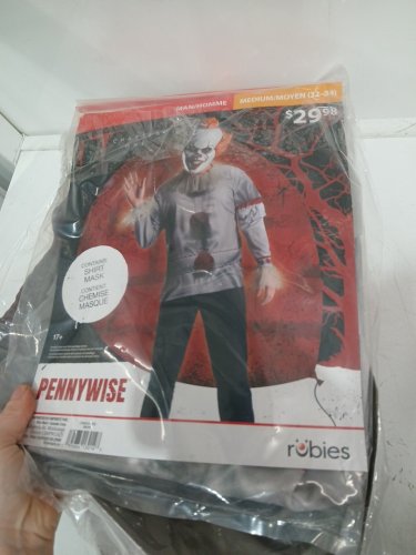 2PC RUBIES IT PENNYWISE COSTUME - MEDIUM 32-34 - WHITE / RED / BLACK (ITEM: 700199) image 2