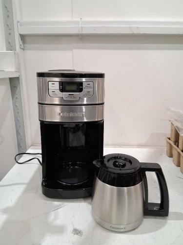 CUISINART AUTOMATIC GRIND & BREW PERCOLATOR COFFEE MAKER - 10 CUP THERMAL CARAFE - STAINLESS STEEL - (MODEL: DGB-450C) image 3