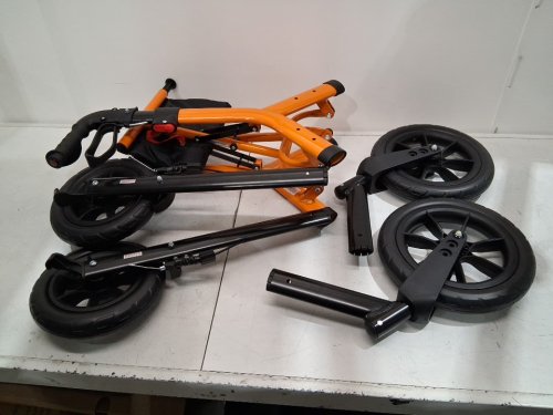 MAXWALK ALL TERRAIN ADJUSTABLE HIGHT ROLLATOR WALKER WITH, BUILT-IN CABLE, FOLDABLE - 12" WHEELS, 5.3-7FT - ORANGE - (MODEL: MW2403) image 4