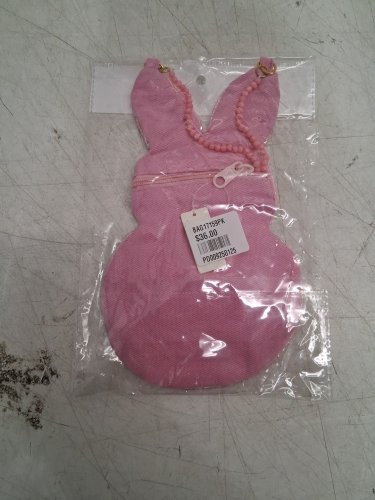 Viola Easter Egg Bunny Seed bead coin purse - 8" - PINK image 3