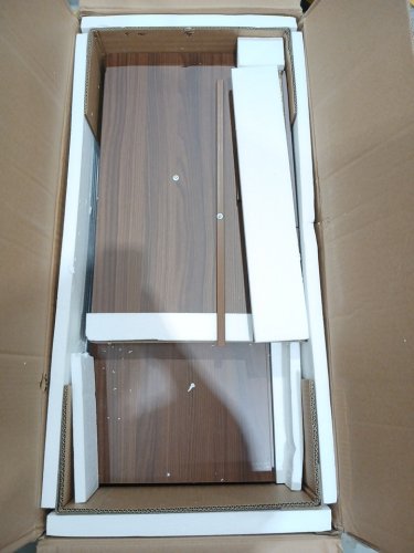 Costway Buffet Cabinet with 3 Doors and Pull-out Drawer - 32" x 35.5" x 16" - Brown (Model: JV10842) image 4