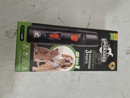 RECHARGEABLE PET DOG/CAT NAIL GRINDER WITH BIT GRINDER and light - black/orange image 2
