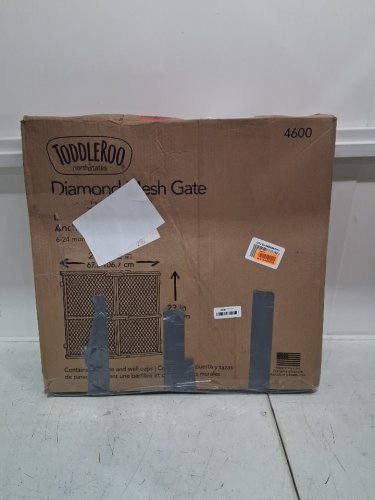 toddleroo by North States Diamond Mesh safety Gate - 26.5" - 42" x 23" - wood (model: 4600) image 2