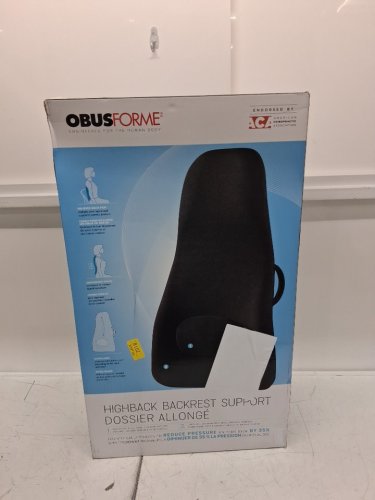 OBUSFORME HIGHBACK BACKREST SUPPORT WITH LUMBAR SUPPORT & CHAIR STRAPS - 18" x 7" x 31" - BLACK (MODEL: HB-BLK-CBc) image 2