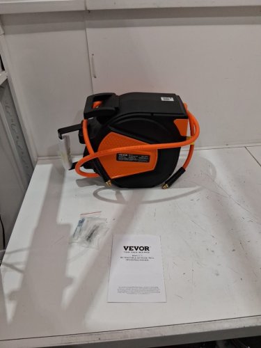 Retractable Air Hose Reel - 3/8 IN x 50FT - Hybrid Air Hose - Max 300PSI - orange/black (model: nwa-d15) image 3