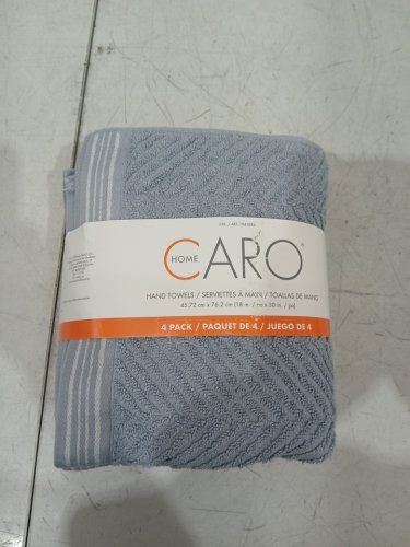 4pk caro home 100% cotton hand towels - 18" x 30" - blue herringbone (Style: 1945886) image 2