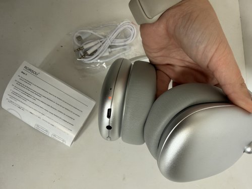 RORSOU ACTIVE NOISE CANCELLATION WIRELESS HEADPHONES - silver (MODEL: C6) image 4