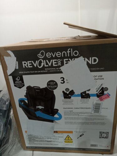 evenflo Revolve360 Extend All-in-One Rotating Car Seat - 4 to 120lbs max - black (model: cs360212310c) image 2