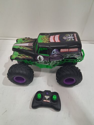 monster jam smash & bash grave digger RC car- crash and repair- ages 4+ - black/green (model:‎6072500) image 4