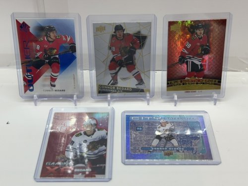 5 ASSTD CONNOR BEDARD UPPER DECK HOCKEY CARDS image 9