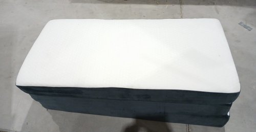 Tri-fold Foam Folding Mattress Topper - Full - 52" x 73" x 4" - White/Blue image 4