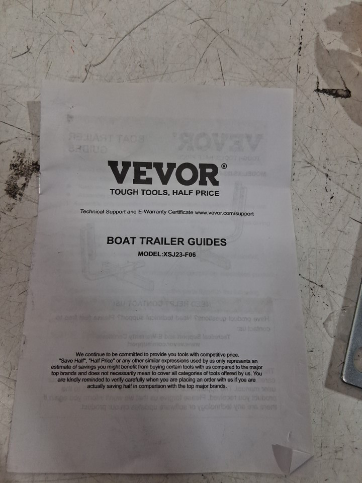 2pk vevor heavy duty boat trailer guides - 20.5" - silver/black (model: xsj23-f06) image 8