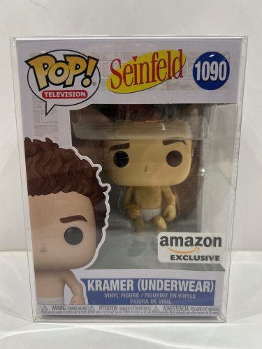 Funko pop! **amazon exclusive** Television: seinfeld - kramer (underwear) vinyl figure (#1090) **plastic protector cover** image 2