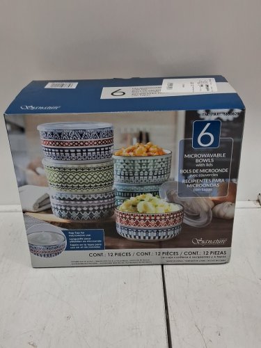 12pc Signature  Bowl Set with Vented Lids - 20oz -  multi colored (model: 1630829) image 2