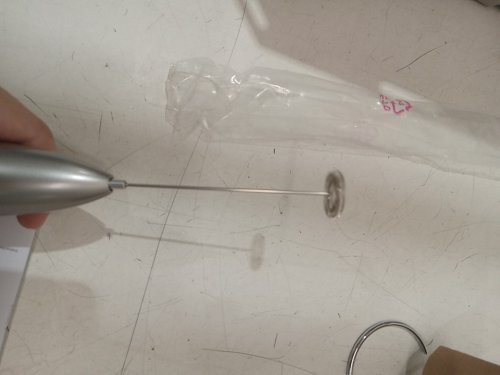 simpletaste milk frother battery operated with stainless steel whisk and stand - grey - (model: lt-139) image 3