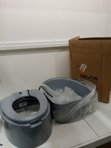 Portable Camping Toilet with Removable Paper Holder - 5L - grey (MODEL: qjk capacity 5l) image 2